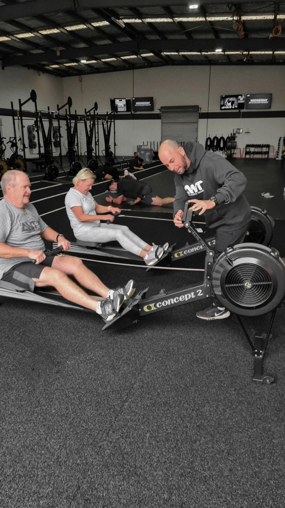 Members rowing side by side at ANT